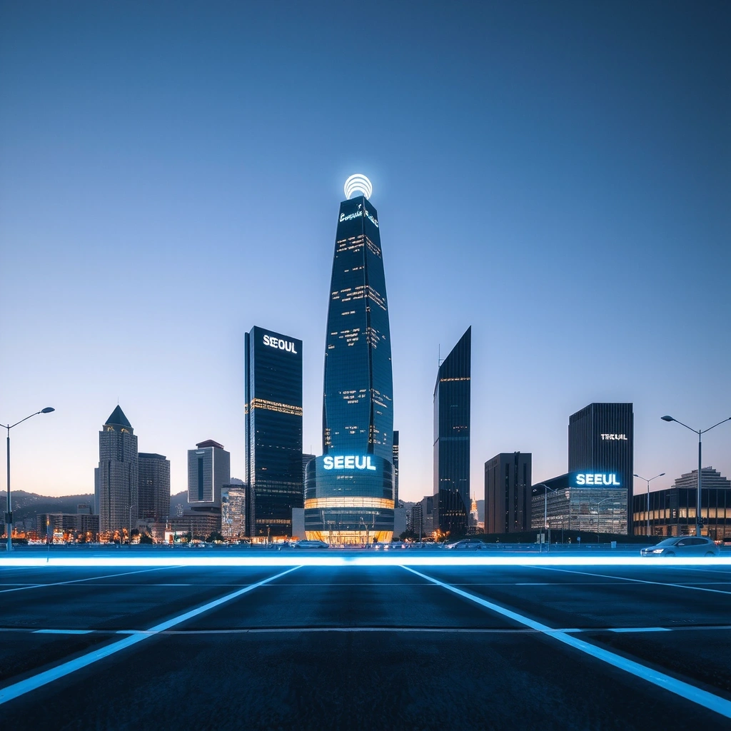 Seoul cityscape with modern technology district representing Korean tech innovation