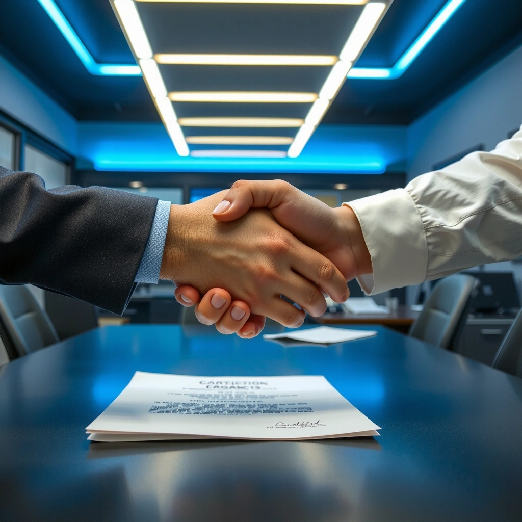 Contract signing illustration